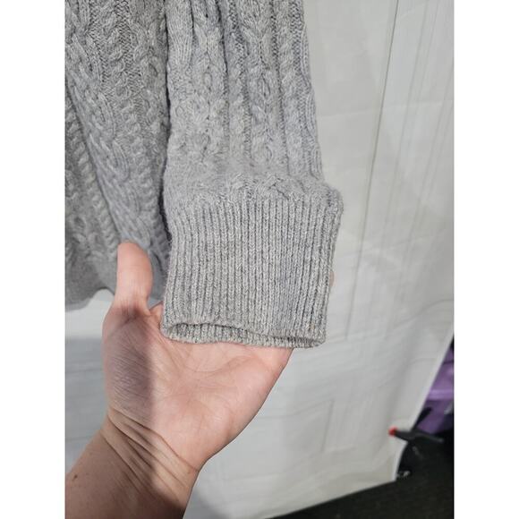 Talbots SZ M Sweater Mock Neck Cable Knit Cotton Angora Rabbit Hair Classic - Picture 4 of 7